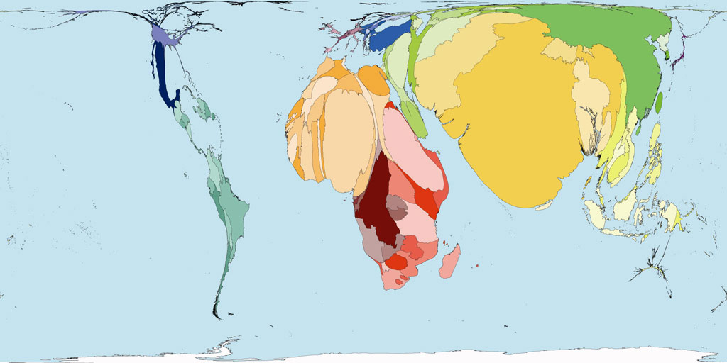 World neonatal death map (larger is more)