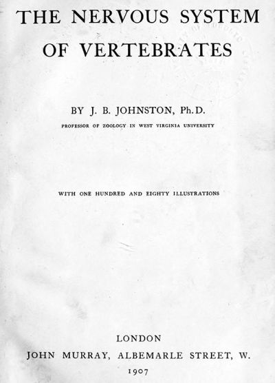 1907 The Nervous System of Vertebrates titlepage.jpg